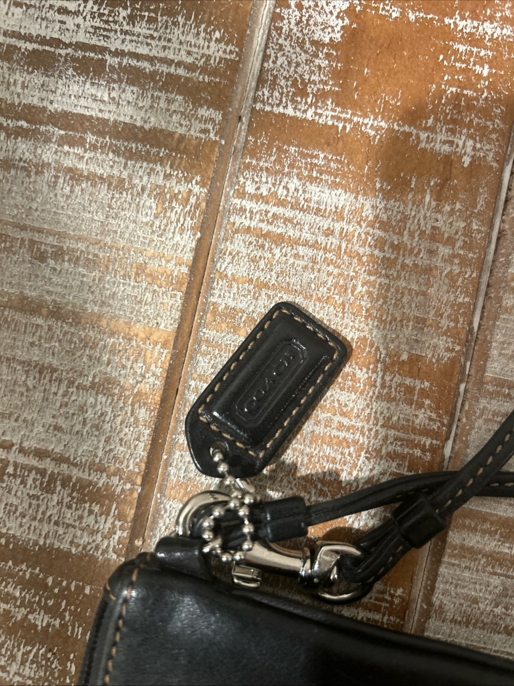 Coach Black Leather Wristlet Pouch with Detachable Strap 5x7 - Picture 4 of 5
